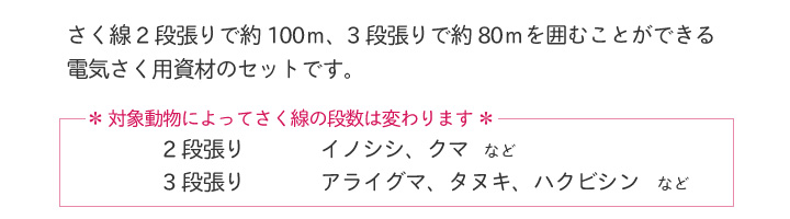 家庭菜園用100mセットセット例
