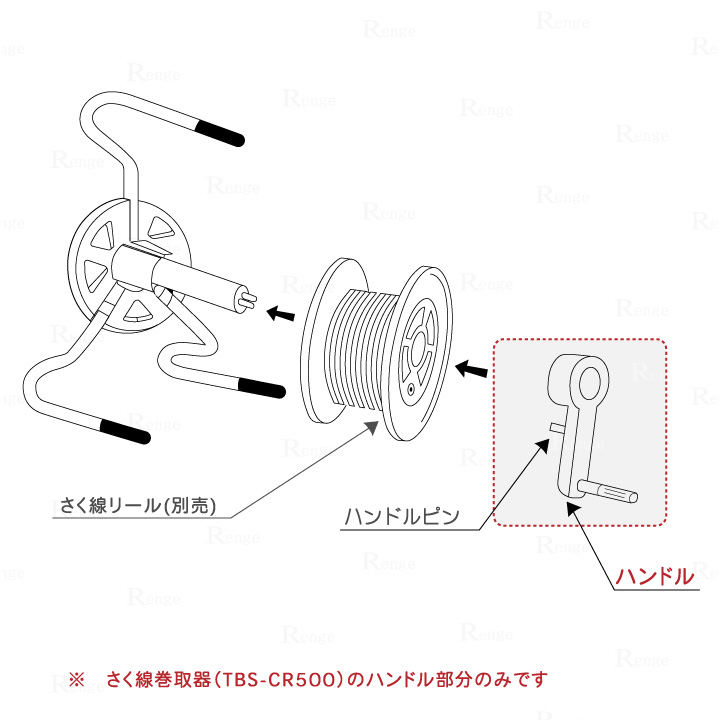 タイガー 電気さく　 　　　　さく線巻取器部品　ハンドル